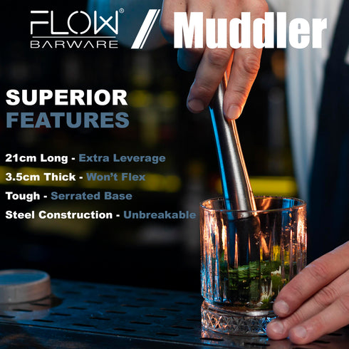 Cocktail Muddler, Steel Ice Crusher